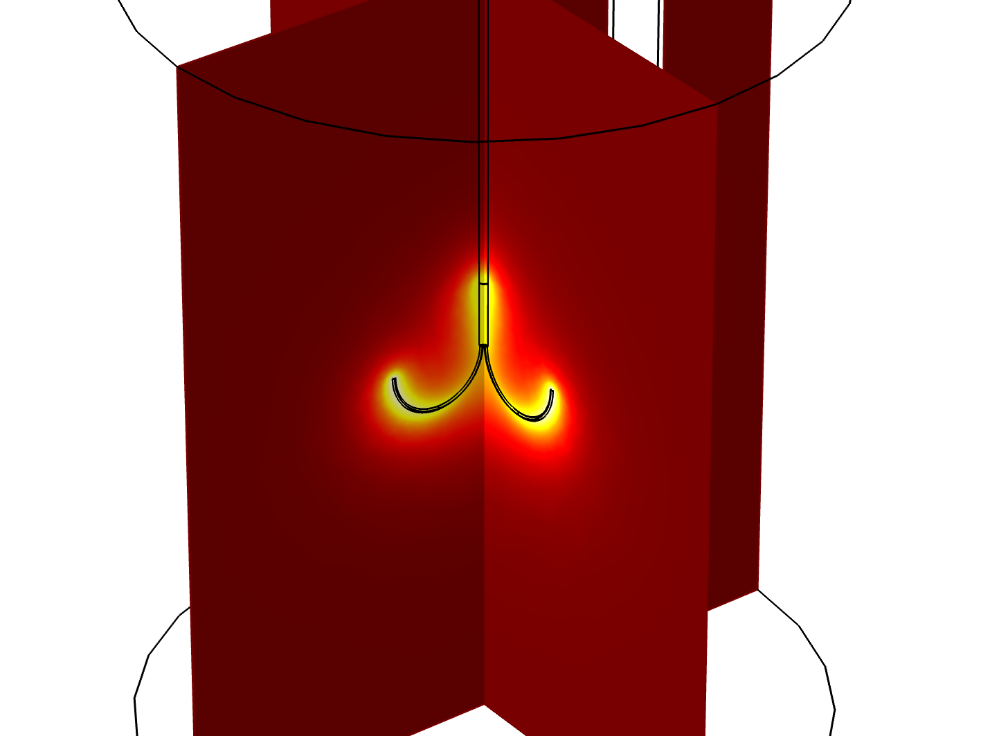 Temperature distribution inside biological tissue during thermal tumor ablation process