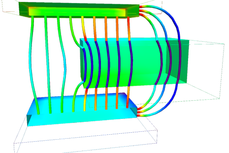 Field lines of a plate capacitor computed using boundary element method along with an innovative meshfree post-processing approach